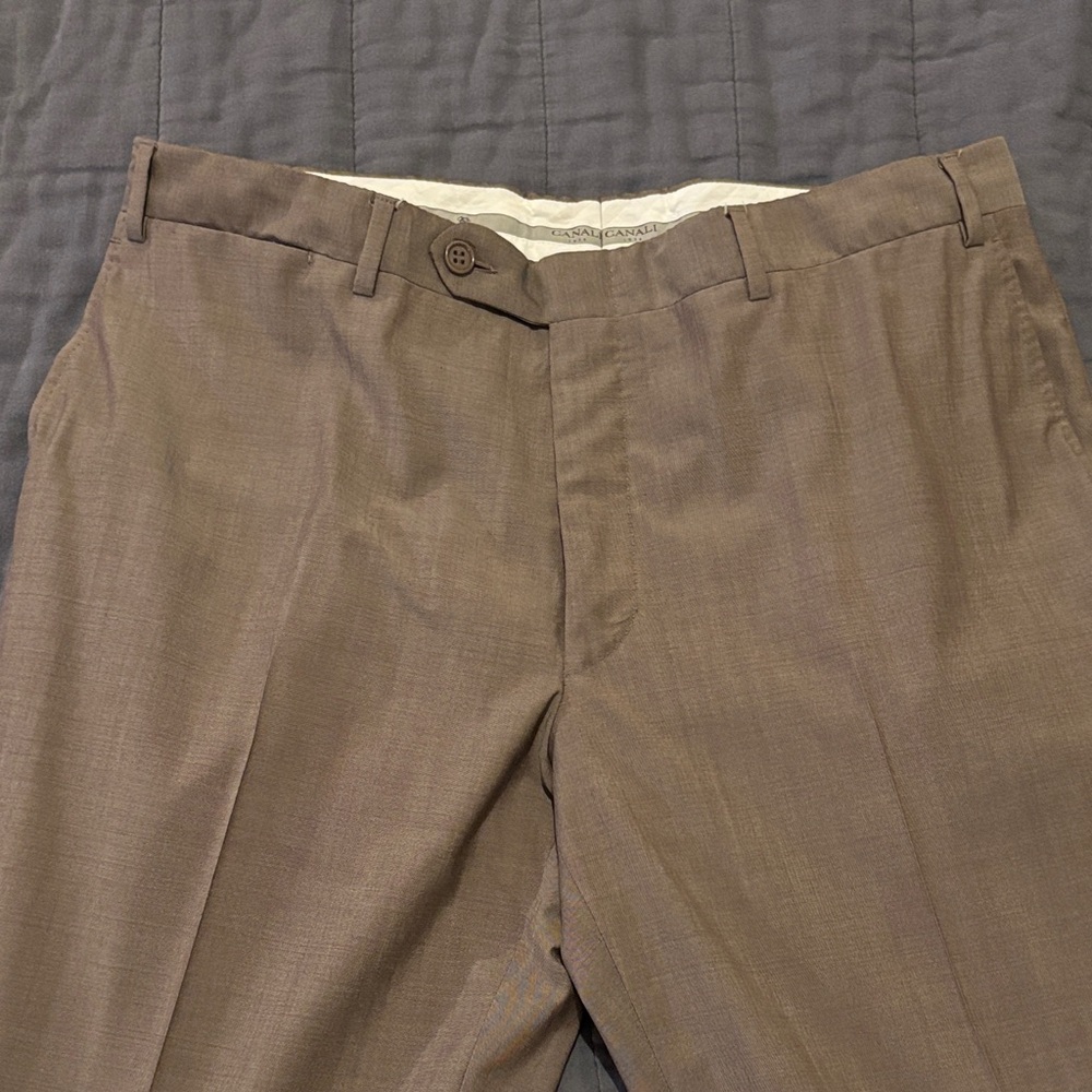 Canali travel natural comfort 100% wool dress pants, size 52 (US 36)